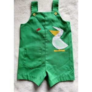 Vintage Lisa Jackson Green With Seagull Appliqué Made In USA Size 2T